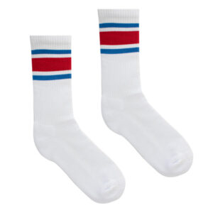 Sportowe Skarpety Retro Frotte Białe Lata 90