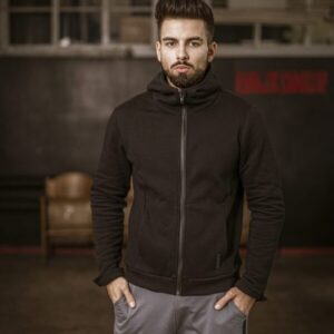 Męska bluza rozpinana z kapturem czarna
