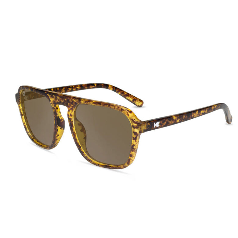 Duże bursztynowe okulary pilotki Pacific Palisades Knockaround