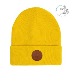 Bawełniana czapka beanie żółta Kabak bawełna organiczna