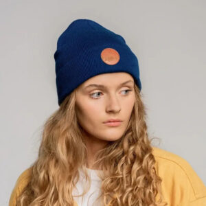 Czapka beanie z bawełny organicznej atramentowa KABAK