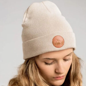 Czapka beanie z bawełny organicznej beżowa KABAK