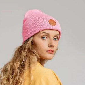 Czapka beanie z bawełny organicznej różowa lewkonia KABAK