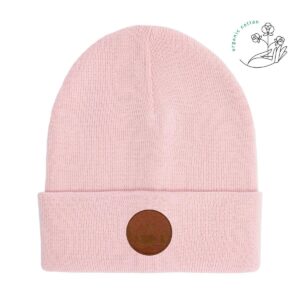 Czapka beanie jasny róż Kabak bawełna organiczna