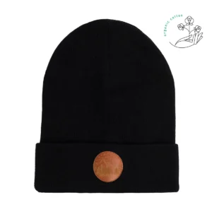 Bawełniana czapka beanie czarna Kabak bawełna organiczna