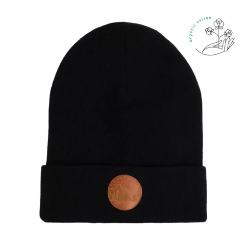 Bawełniana czapka beanie czarna Kabak bawełna organiczna
