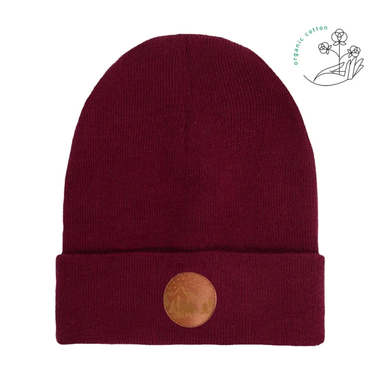 Bawełniana czapka beanie karminowa Kabak