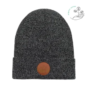 Bawełniana czapka beanie czarno biały melanż Kabak
