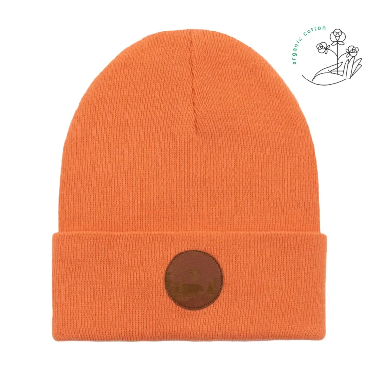 Bawełniana czapka beanie brzoskwiniowa Kabak