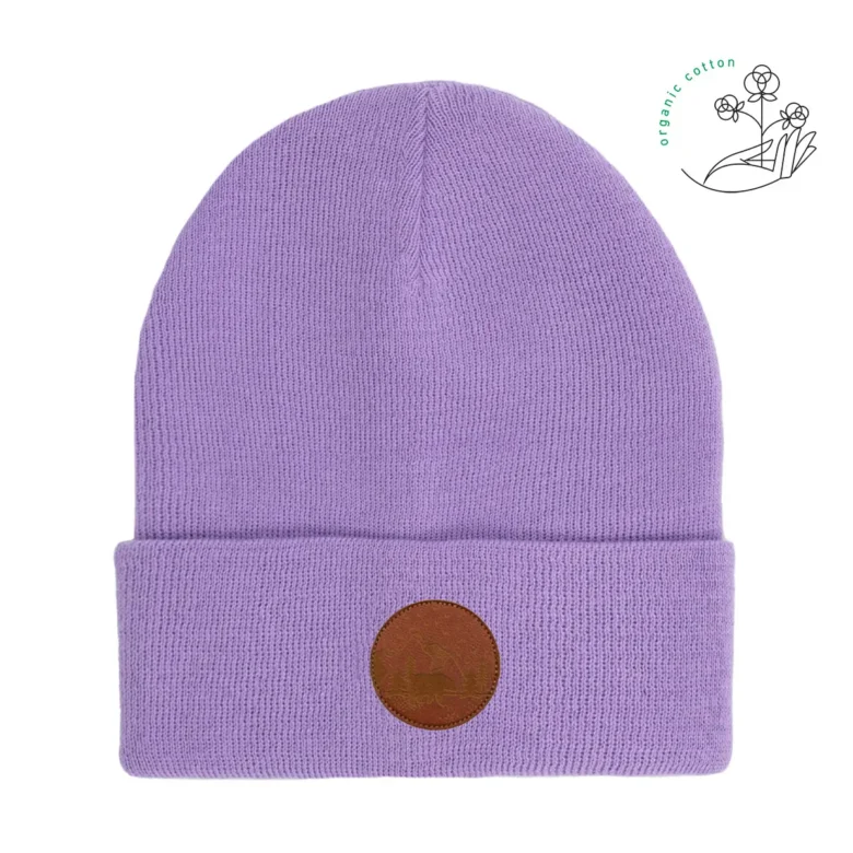 Bawełniana czapka beanie liliowa Kabak