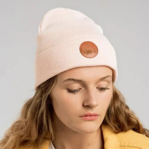 Czapka beanie z bawełny organicznej różany krem KABAK