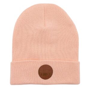 Czapka beanie z bawełny organicznej różany krem
