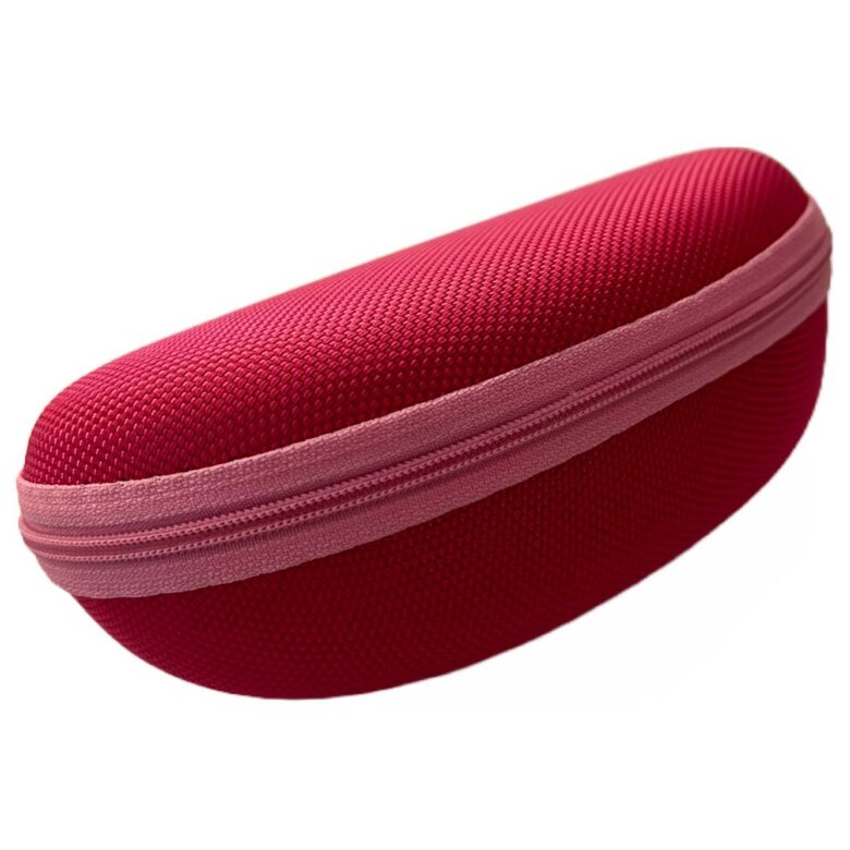 Różówe sztywne etui do okularów STOCK