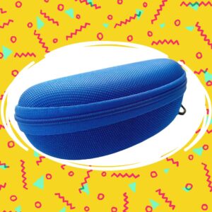 Niebieiskie sztywne etui do okularów