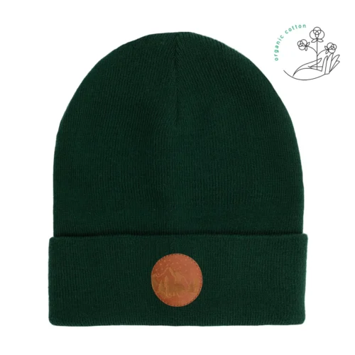 Bawełniana czapka beanie butelkowa zieleń Kabak