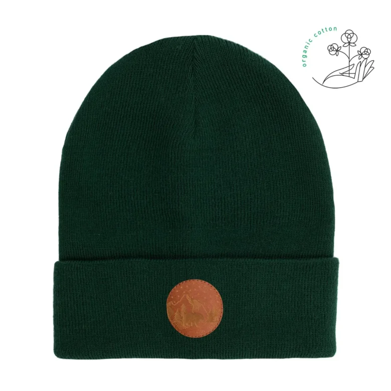 Bawełniana czapka beanie butelkowa zieleń Kabak