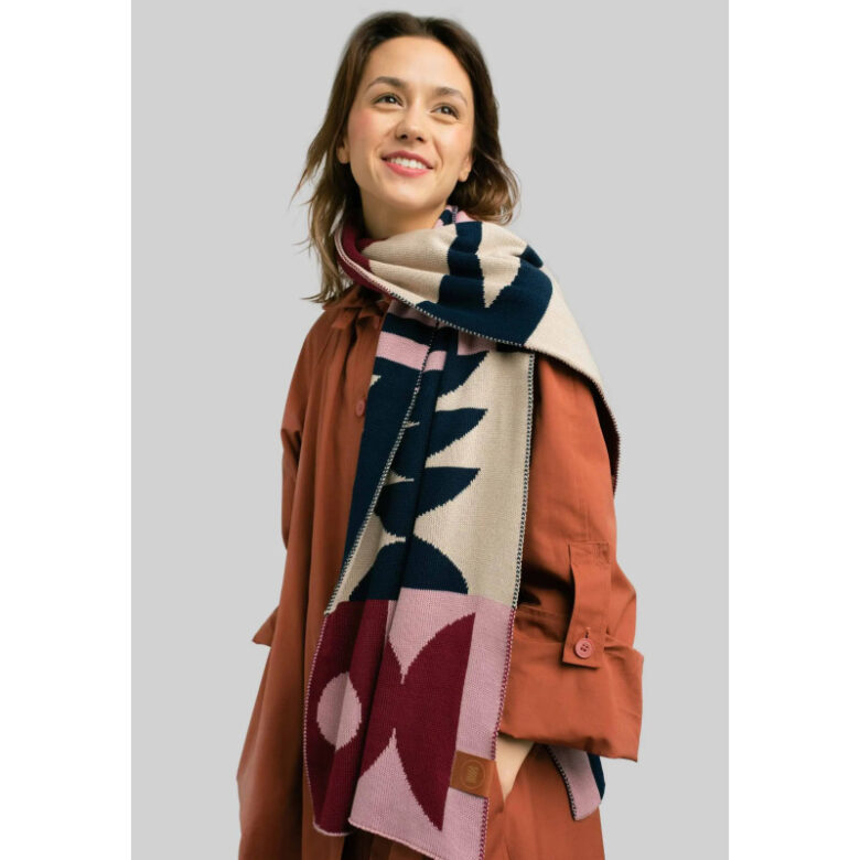 granat-bordo-szalik-bawelna-organiczna