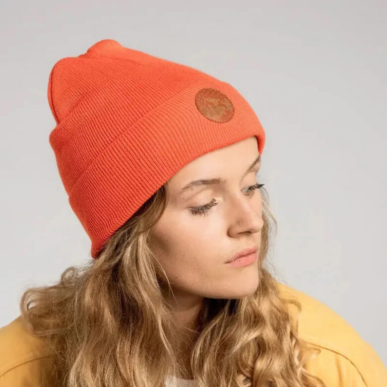 Czapka beanie z bawełny organicznej pomarańczowa KABAK