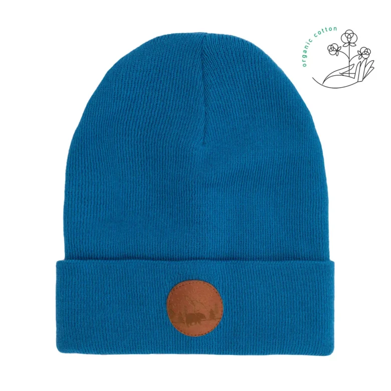 Bawełniana czapka beanie szafirowa Kabak