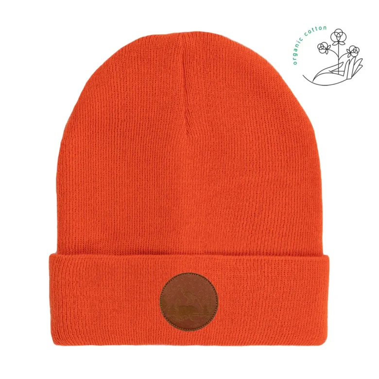 Bawełniana czapka beanie pomarańczowa Kabak