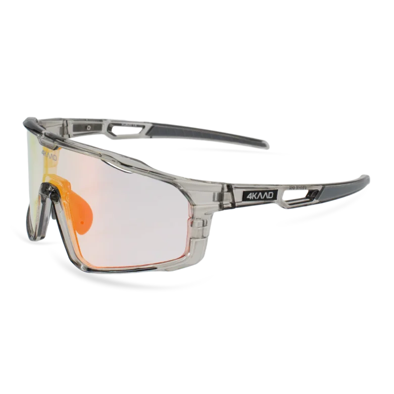 4KAAD Solayne – Szare rowerowe okulary sportowe Fotochromy UV400 Kat.0-3 Photochromatic Red