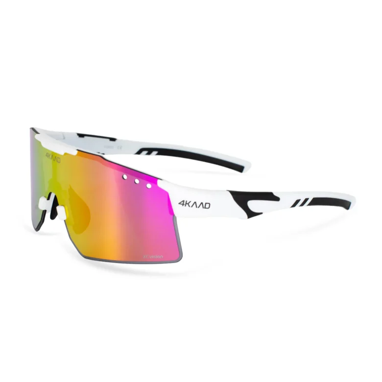 4KAAD Trion – Rowerowe okulary sportowe White Black Pink Mirror