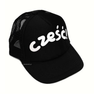Czarna czapka z daszkiem Cześć Minimiki