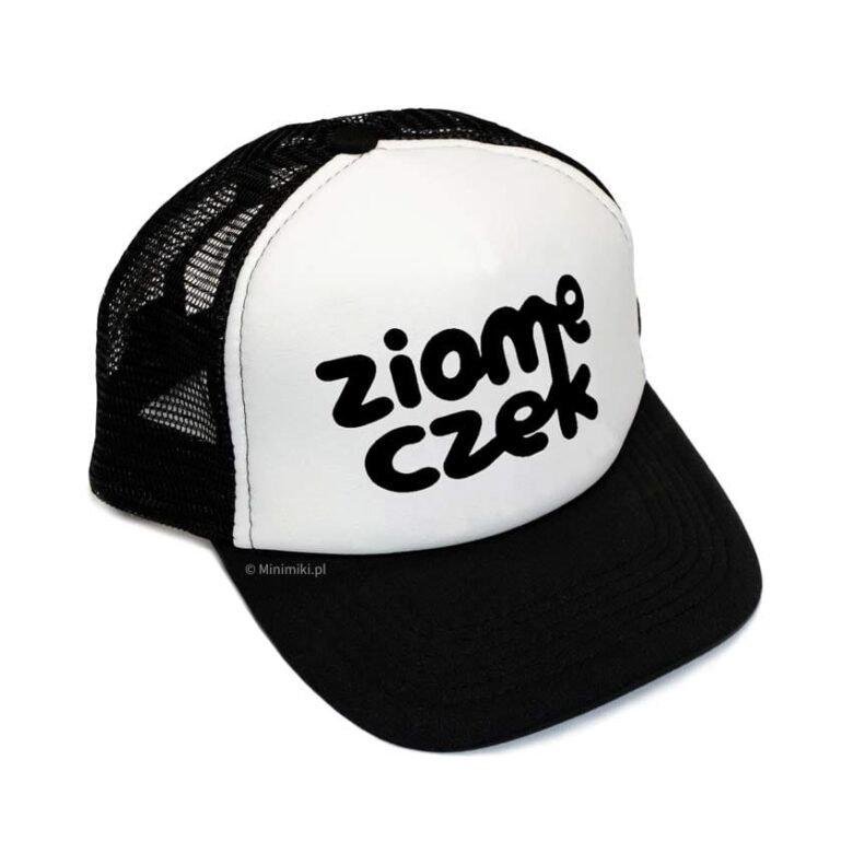 Czarno biała czapka z daszkiem Ziomeczek Minimiki