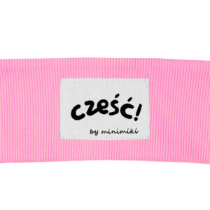 Różowa opaska dziecięca Cześć Minimiki